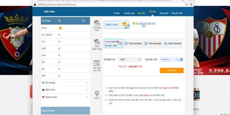 Điều kiện cập nhật mới nhất về quy trình rút tiền kubet